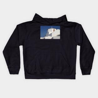 Church Detail in Blue & White Kids Hoodie